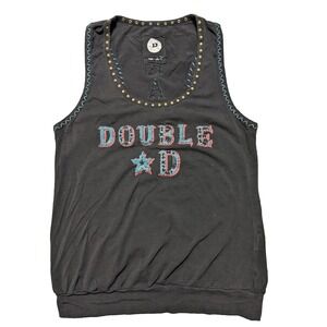 Double D Ranch Women Small Black Embellished Tank Top